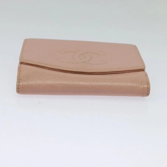 CHANEL Bifold Wallet Grained Calf Skin Pink CC - Picture 6 of 16